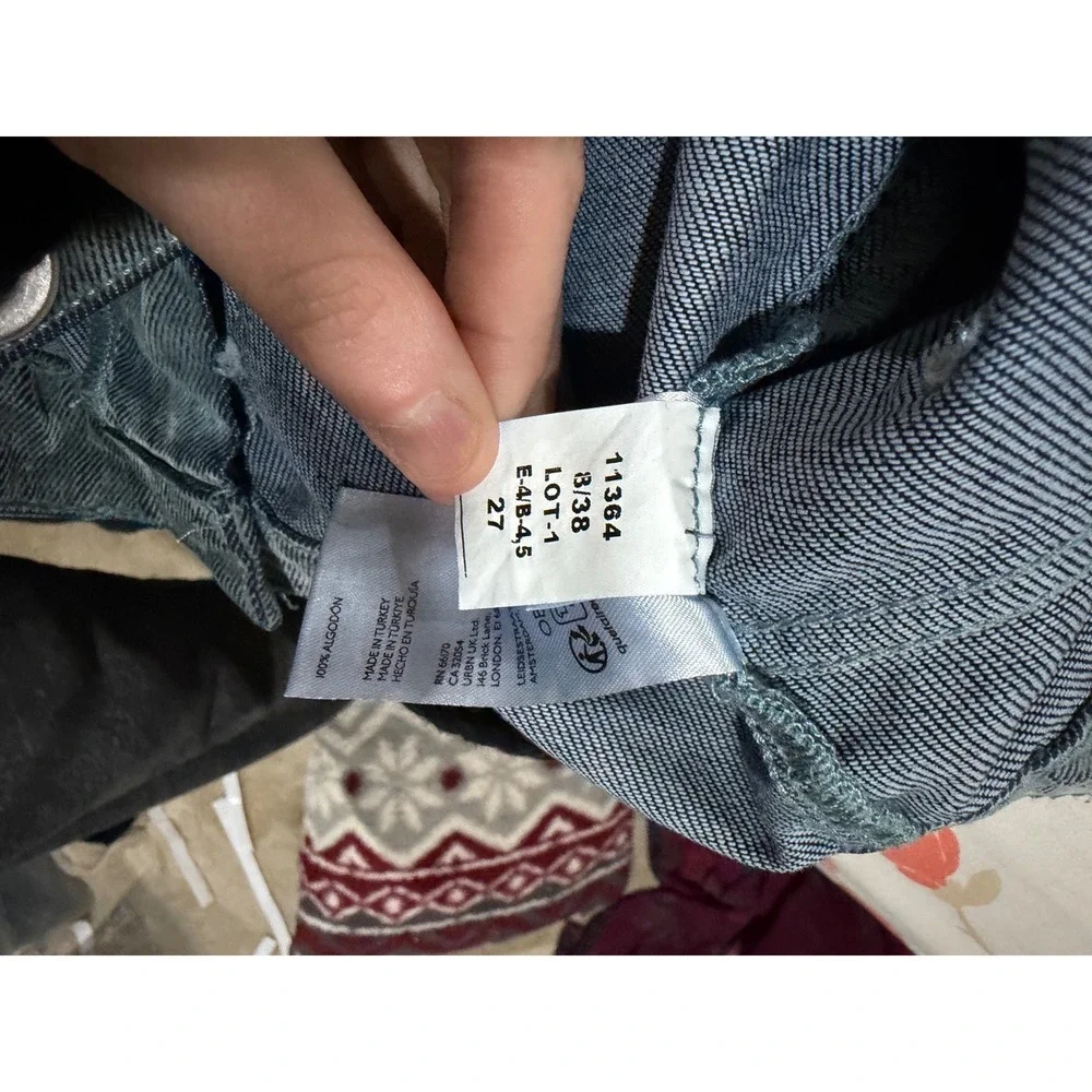 We The Free Free People velvet Moxie Grommet Rope Jeans Size 27 Blue Grey - Picture 7 of 7